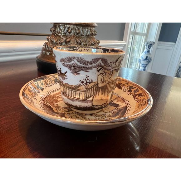 Antique Petrus Regout Maastricht Holland Timor Chinoiserie Teacup and Saucer - Picture 4 of 11